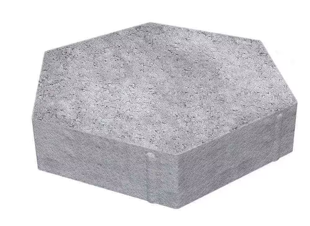 Solid Hexagon Concrete Paver Block (Grey)